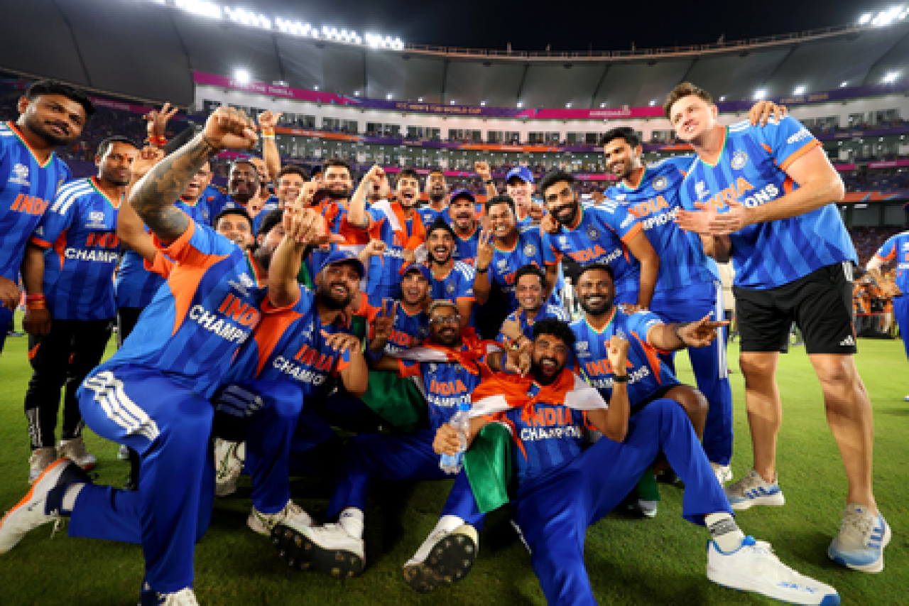 Indian Team Celebrates ICC T20 World Cup Victory