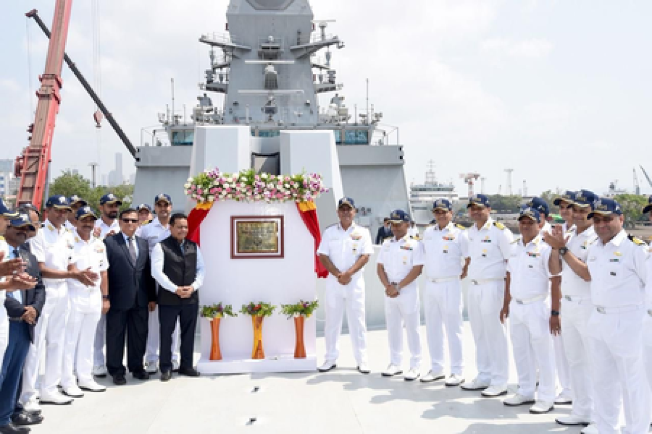Indian Navy Receives New Warship Mahendragiri